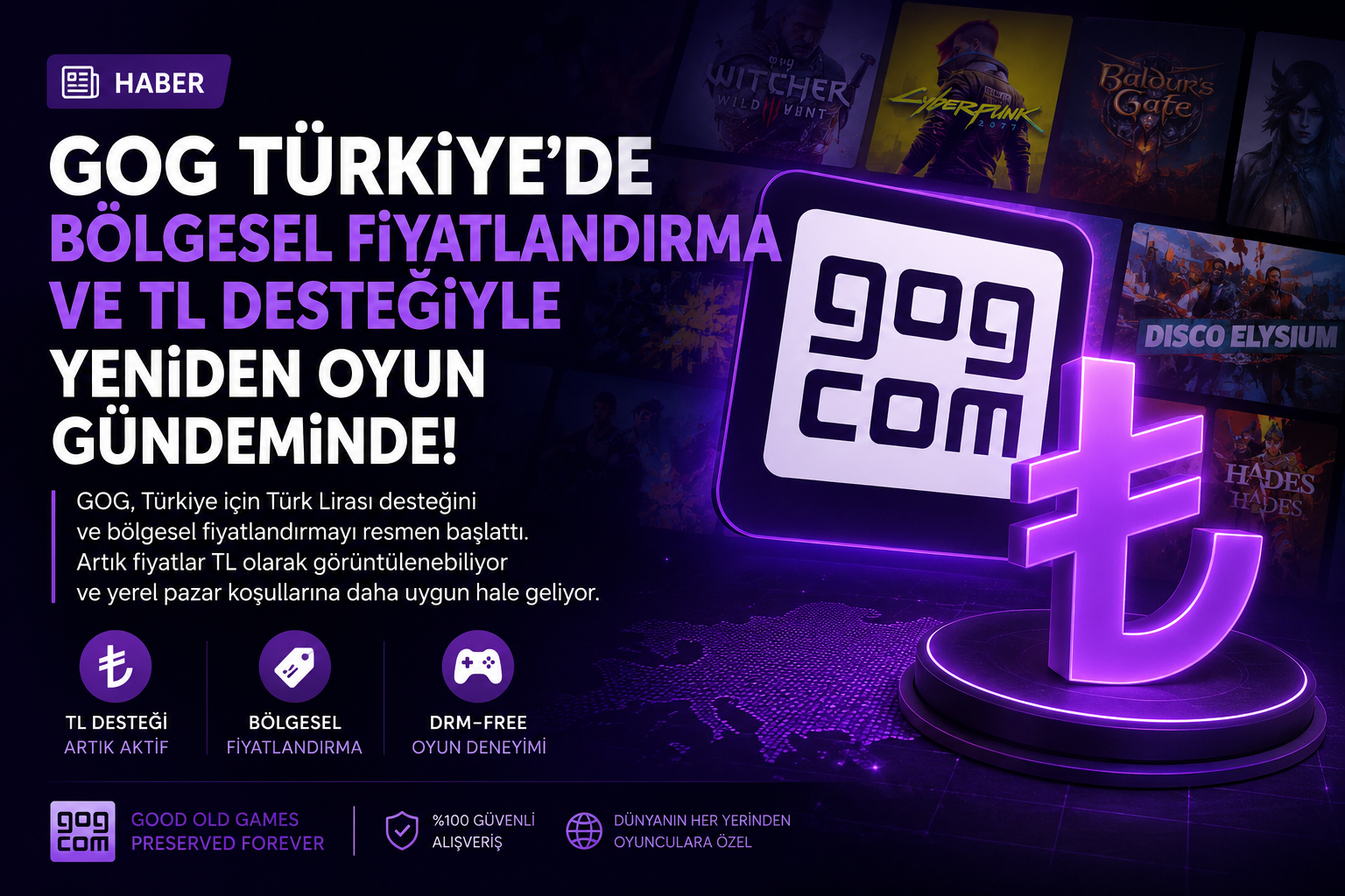 GOG Türkiye’de TL Desteği ve Bölgesel Fiyatlandırmayı Başlattı